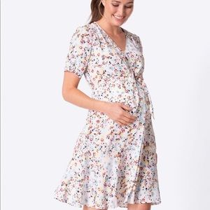 Seraphine White Floral Front Tie Maternity Dress